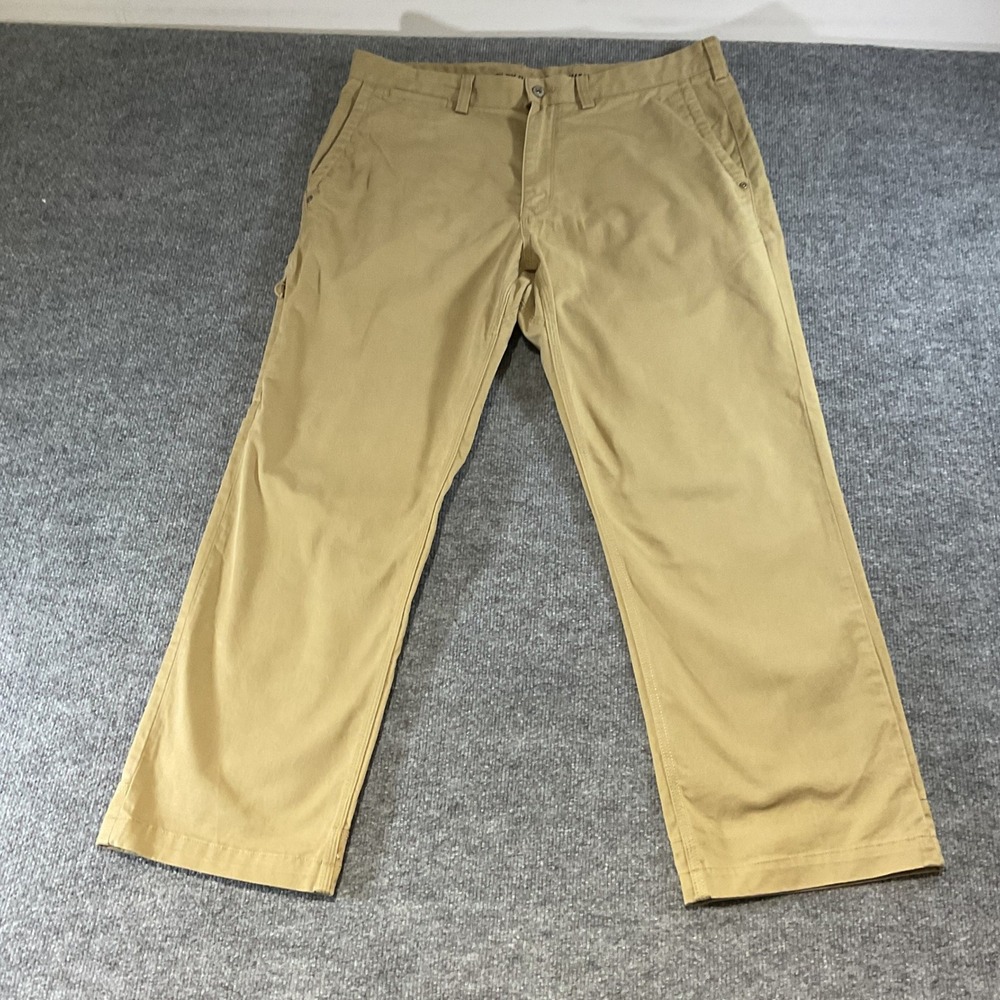 Duluth Trading Co Flex Ballroom Khakis Mens 36x30 Tan Cotton Stretch Work Pants